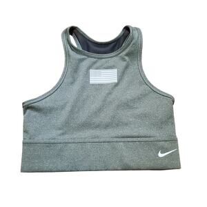 Nike US Flag Everything Sports Bra Grey Women's Size Small Racerback Activewear